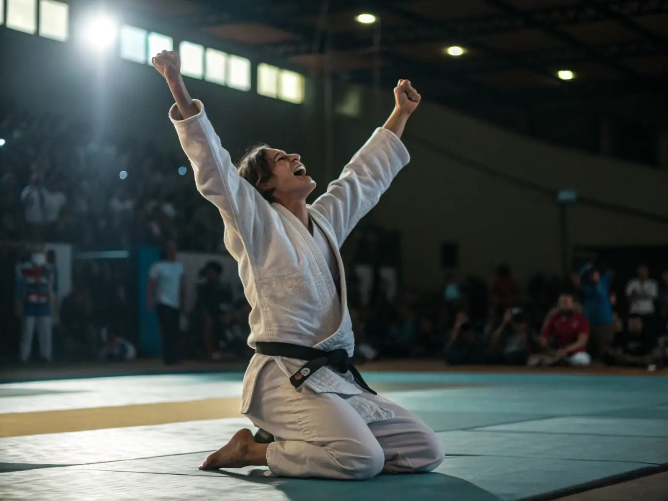 A close-up shot of a young judo student receiving a medal at a local competition, highlighting the club's commitment to fostering achievement and personal growth.