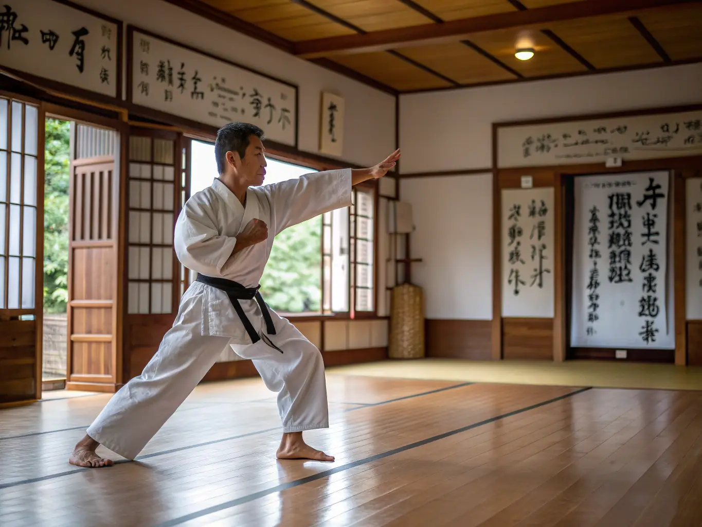 A focused image of a jujitsu practitioner demonstrating a joint lock technique, highlighting the practical self-defense aspects of jujitsu.